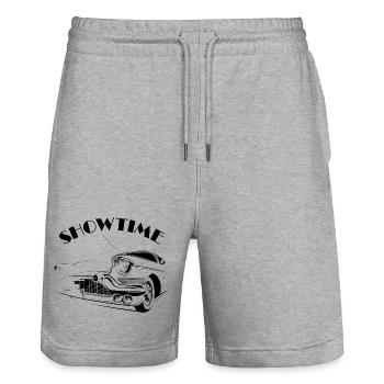 Icône Showtime American Muscle Cars V8 - Short de jogging bio TRAINER Stanley/Stella unisexe - gris chiné - Devant - Nik (191cm) & Marisol (170cm)