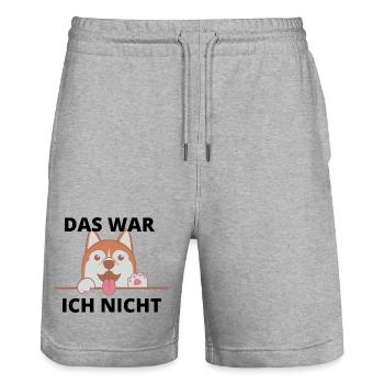 Das war ich nicht - Stanley/Stella Unisex Bio Joggingshorts Trainer  - Grau meliert - Vorne - Nik (191cm) & Marisol (170cm)