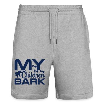Dogs Barking - Stanley/Stella Trainer Unisex Organic Jogging Shorts - heather grey - Front - Nik (191cm) & Marisol (170cm)