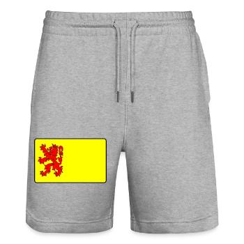 Drapeau de la province Hollande-Méridionale drapeau Hollande-Méridionale - Short de jogging bio TRAINER Stanley/Stella unisexe - gris chiné - Devant - Nik (191cm) & Marisol (170cm)