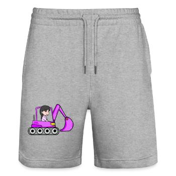Fille pelle rose - Short de jogging bio TRAINER Stanley/Stella unisexe - gris chiné - Devant - Nik (191cm) & Marisol (170cm)