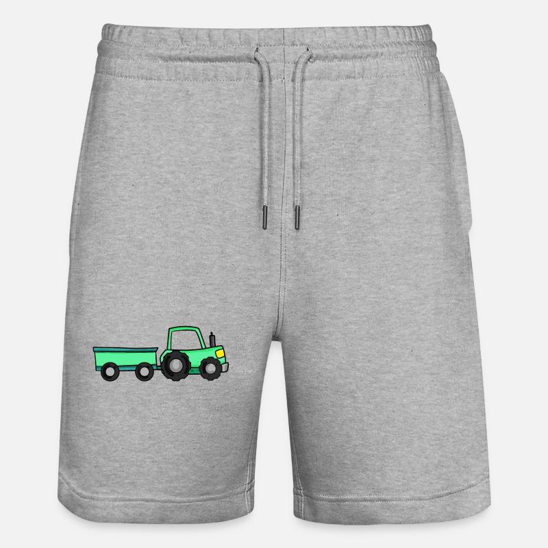 Tracteur avec remorque - Short de jogging bio TRAINER Stanley/Stella unisexe - gris chiné
