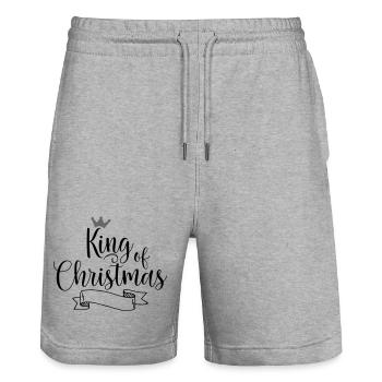 Roi de Noël - Short de jogging bio TRAINER Stanley/Stella unisexe - gris chiné - Devant - Nik (191cm) & Marisol (170cm)
