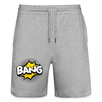 explosion, bang, boom - Stanley/Stella Trainer Unisex Organic Jogging Shorts - heather grey - Front - Nik (191cm) & Marisol (170cm)