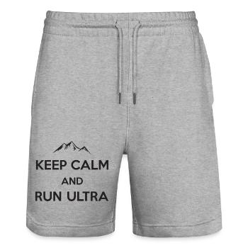 Restez calme et courez Ultra - Short de jogging bio TRAINER Stanley/Stella unisexe - gris chiné - Devant - Nik (191cm) & Marisol (170cm)