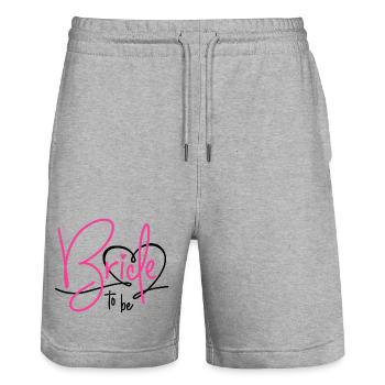 Bride to Be - Stanley/Stella Trainer Unisex Organic Jogging Shorts - heather grey - Front - Nik (191cm) & Marisol (170cm)