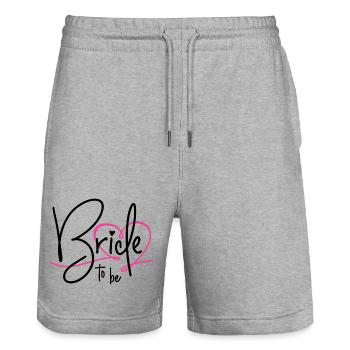 BRIDE TO BE HEART BACHELORETTE PARTY BRIDE - Stanley/Stella Trainer Unisex Organic Jogging Shorts - heather grey - Front - Nik (191cm) & Marisol (170cm)