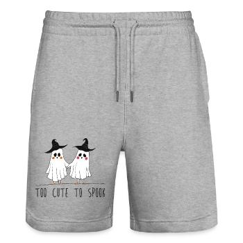 Trop mignon pour effrayer les fantômes drôles Halloween mignon - Short de jogging bio TRAINER Stanley/Stella unisexe - gris chiné - Devant - Nik (191cm) & Marisol (170cm)
