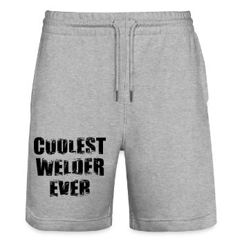 Coolest Welder Ever - Stanley/Stella Trainer Unisex Organic Jogging Shorts - heather grey - Front - Nik (191cm) & Marisol (170cm)