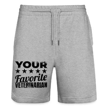 Veterinarian Joke - Stanley/Stella Trainer Unisex Organic Jogging Shorts - heather grey - Front - Nik (191cm) & Marisol (170cm)