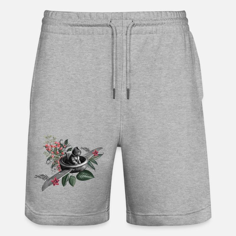 Le chat volant - Short de jogging bio TRAINER Stanley/Stella unisexe - gris chiné