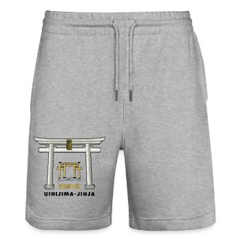 Tokyo, Ushijima-jinja, Torii, Japan Drawing - Stanley/Stella Trainer Unisex Organic Jogging Shorts - heather grey - Front - Nik (191cm) & Marisol (170cm)