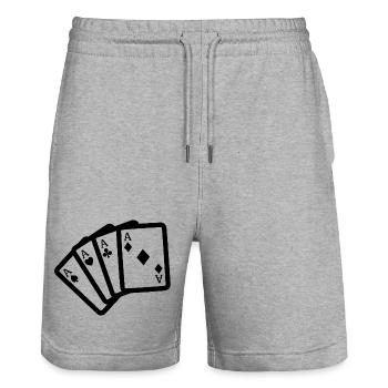 Four of a Kind - Stanley/Stella Unisex Bio Joggingshorts Trainer  - Grau meliert - Vorne - Nik (191cm) & Marisol (170cm)