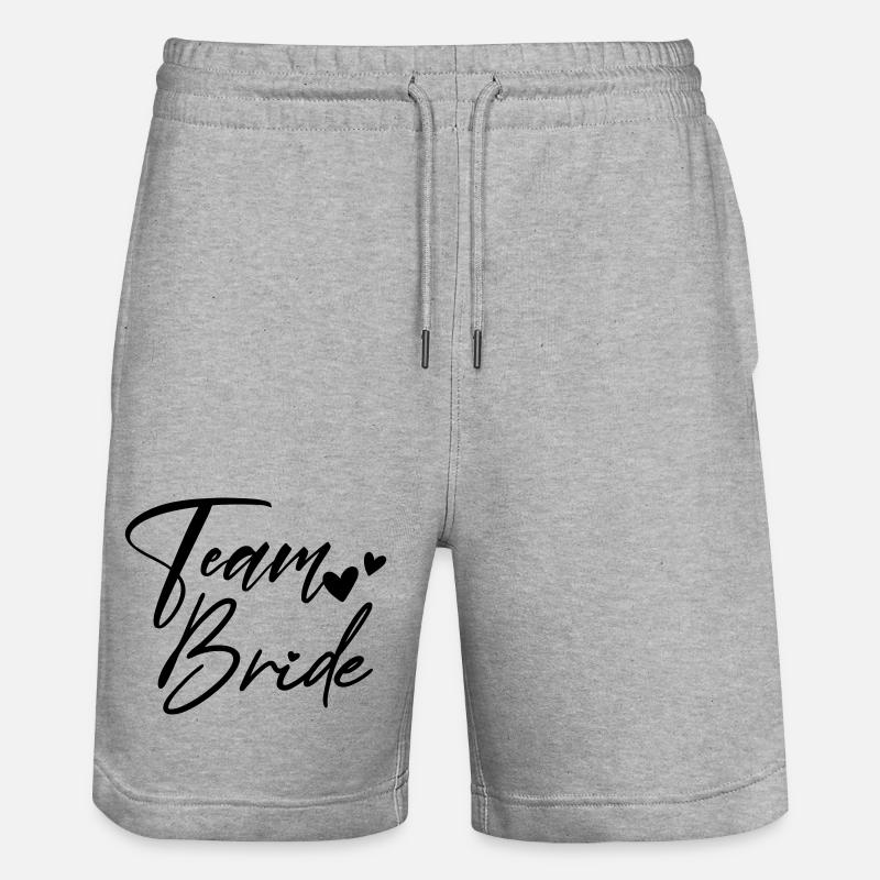 TEAM BRIDE Bachelor Party - Stanley/Stella Trainer Unisex Organic Jogging Shorts - heather grey