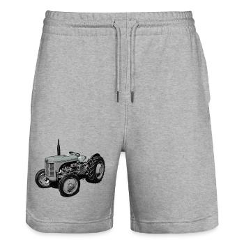 Vieux tracteur Fergie TE20 - Short de jogging bio TRAINER Stanley/Stella unisexe - gris chiné - Devant - Nik (191cm) & Marisol (170cm)