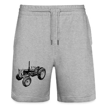Super Major 6 Tractor - Stanley/Stella Trainer Unisex Organic Jogging Shorts - heather grey - Front - Nik (191cm) & Marisol (170cm)