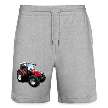 M F 5611 Traktor - Stanley/Stella Unisex Bio Joggingshorts Trainer  - Grau meliert - Vorne - Nik (191cm) & Marisol (170cm)