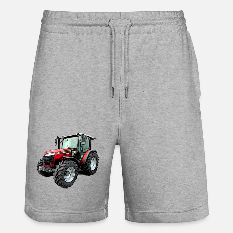 M F 4708 M Traktor - Stanley/Stella Unisex Bio Joggingshorts Trainer - Grau meliert
