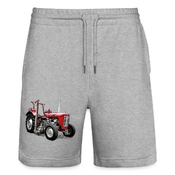Mower Tractor M F 35 - Stanley/Stella Trainer Unisex Organic Jogging Shorts - heather grey - Front - Nik (191cm) & Marisol (170cm)