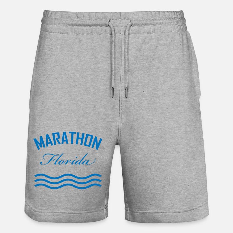 Marathon Florida Style aquarelle - Short de jogging bio TRAINER Stanley/Stella unisexe - gris chiné