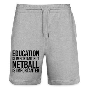 Netzball - Stanley/Stella Unisex Bio Joggingshorts Trainer  - Grau meliert - Vorne - Nik (191cm) & Marisol (170cm)