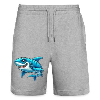 Hai - Stanley/Stella Unisex Bio Joggingshorts Trainer  - Grau meliert - Vorne - Nik (191cm) & Marisol (170cm)