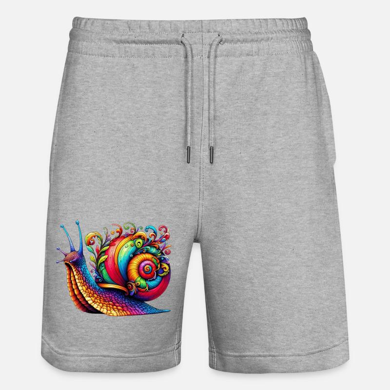 Snail - Stanley/Stella Trainer Unisex Organic Jogging Shorts - heather grey