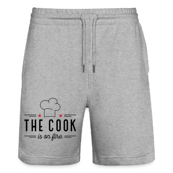 Lustige Sprüche für Köche - Stanley/Stella Unisex Bio Joggingshorts Trainer  - Grau meliert - Vorne - Nik (191cm) & Marisol (170cm)