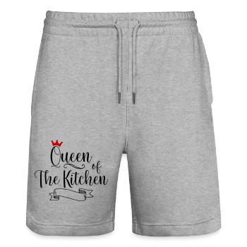 Tablier de cuisine femme - Short de jogging bio TRAINER Stanley/Stella unisexe - gris chiné - Devant - Nik (191cm) & Marisol (170cm)