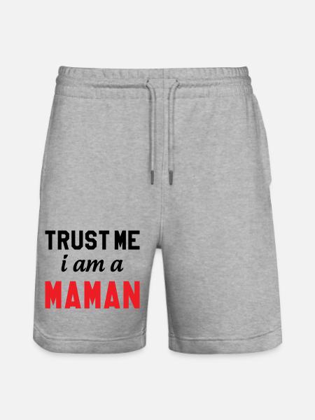 Trust me I am Maman - Stanley/Stella Trainer Unisex Organic Jogging Shorts - heather grey