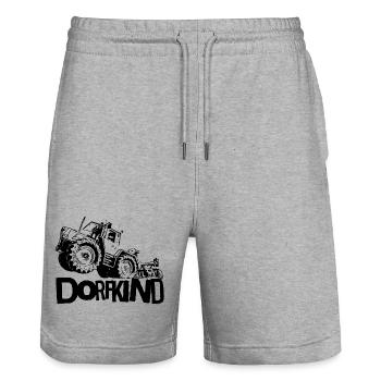 Le tracteur MB trac Dorfkind prend son envol - Short de jogging bio TRAINER Stanley/Stella unisexe - gris chiné - Devant - Nik (191cm) & Marisol (170cm)