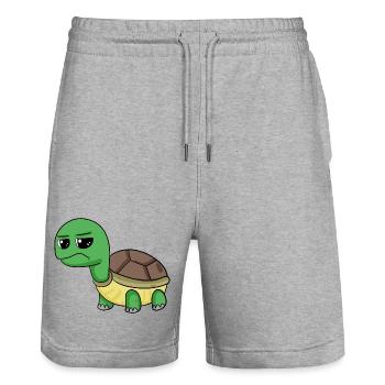 Turtle - Stanley/Stella Trainer Unisex Organic Jogging Shorts - heather grey - Front - Nik (191cm) & Marisol (170cm)