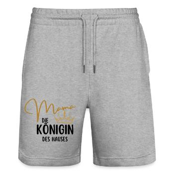 Mama Queen – Elegantes Krönchen-Design | Muttertag - Stanley/Stella Unisex Bio Joggingshorts Trainer  - Grau meliert - Vorne - Nik (191cm) & Marisol (170cm)