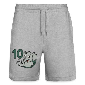 Trunk power with 10 - Stanley/Stella Trainer Unisex Organic Jogging Shorts - heather grey - Front - Nik (191cm) & Marisol (170cm)
