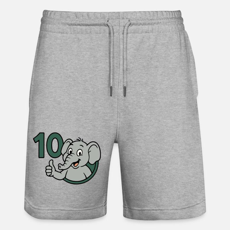 Rüsselpower mit 10 - Stanley/Stella Unisex Bio Joggingshorts Trainer  - Grau meliert