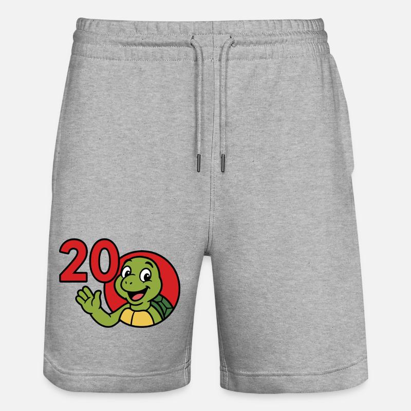 Turtle 20 ans de plaisir - Short de jogging bio TRAINER Stanley/Stella unisexe - gris chiné