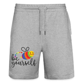 LGBTQ Pride Month - Sei du selbst - Stanley/Stella Unisex Bio Joggingshorts Trainer  - Grau meliert - Vorne - Nik (191cm) & Marisol (170cm)