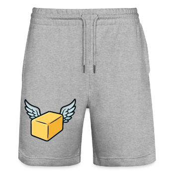 Butterly Flying Butter - Stanley/Stella Trainer Unisex Organic Jogging Shorts - heather grey - Front - Nik (191cm) & Marisol (170cm)