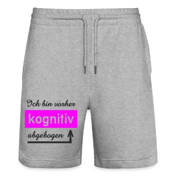 Penseur cognitif Conception personnalisée - Short de jogging bio TRAINER Stanley/Stella unisexe - gris chiné - Devant - Nik (191cm) & Marisol (170cm)