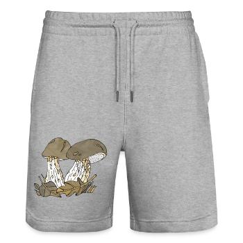 mycètes - Short de jogging bio TRAINER Stanley/Stella unisexe - gris chiné - Devant - Nik (191cm) & Marisol (170cm)