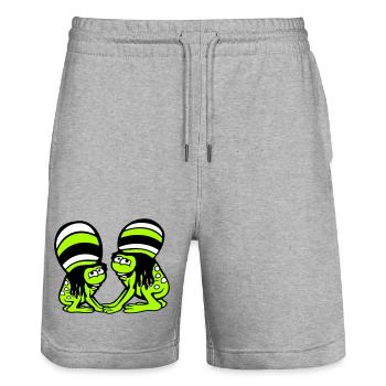2 Frogs Reggae Music Rasta Hair Hat Jamaica - Stanley/Stella Trainer Unisex Organic Jogging Shorts - heather grey - Front - Nik (191cm) & Marisol (170cm)