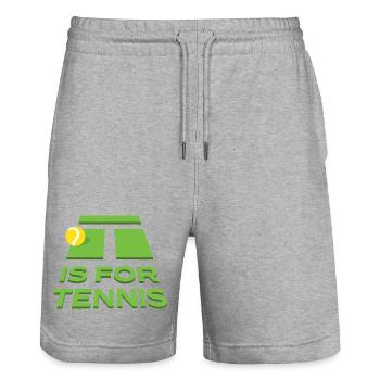 Tennis Motiv est pour le tennis - Short de jogging bio TRAINER Stanley/Stella unisexe - gris chiné - Devant - Nik (191cm) & Marisol (170cm)