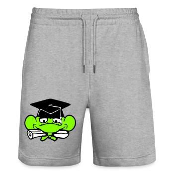 Frosch Schulabschluss Abitur bestanden College süß - Stanley/Stella Unisex Bio Joggingshorts Trainer  - Grau meliert - Vorne - Nik (191cm) & Marisol (170cm)