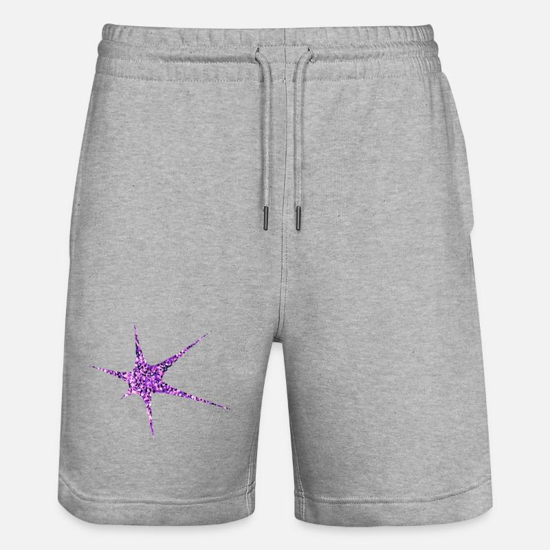 Paillettes violettes Starburst Sparkle - Short de jogging bio TRAINER Stanley/Stella unisexe - gris chiné