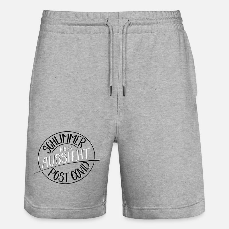 Schlimmer als es aussieht, Post Covid - Stanley/Stella Unisex Bio Joggingshorts Trainer  - Grau meliert