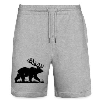 Bier Bär Bär - Stanley/Stella Unisex Bio Joggingshorts Trainer  - Grau meliert - Vorne - Nik (191cm) & Marisol (170cm)