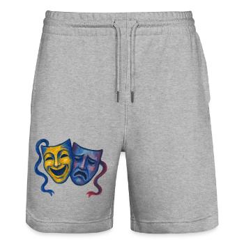 Theater maskiert Freude und Trauer - Stanley/Stella Unisex Bio Joggingshorts Trainer  - Grau meliert - Vorne - Nik (191cm) & Marisol (170cm)