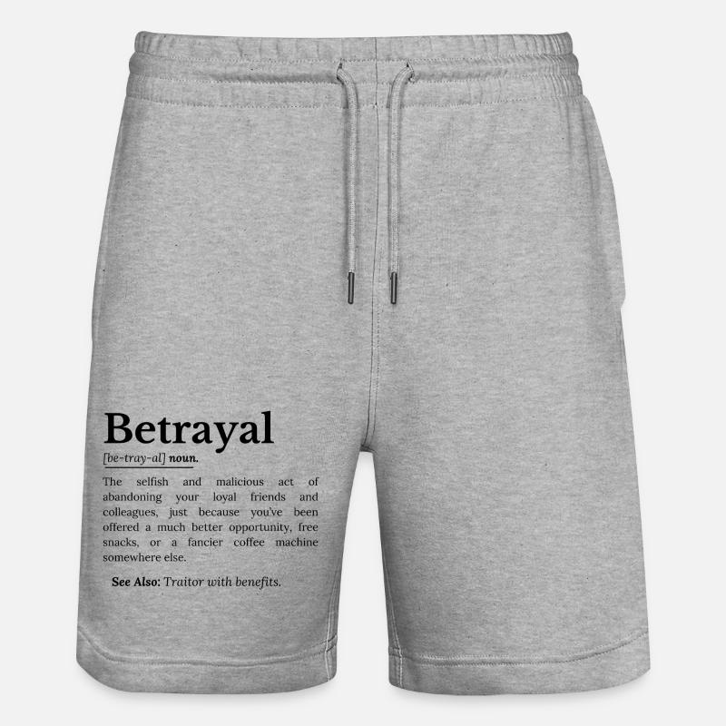 Trahison Définition Version Drôle - Short de jogging bio TRAINER Stanley/Stella unisexe - gris chiné
