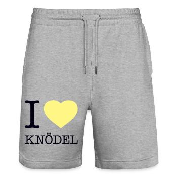 I love dumplings - Stanley/Stella Trainer Unisex Organic Jogging Shorts - heather grey - Front - Nik (191cm) & Marisol (170cm)