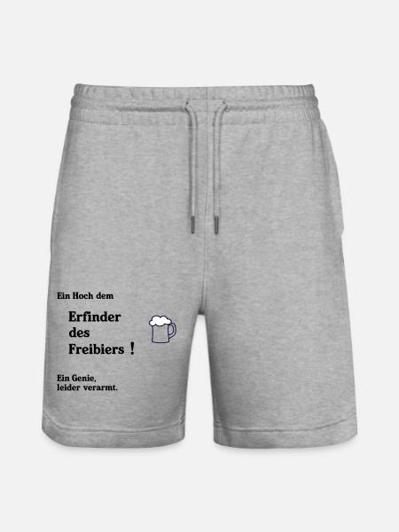 Erfinder des Freibiers - Stanley/Stella Unisex Bio Joggingshorts Trainer - Grau meliert